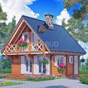 Drewniany domek letniskowy piętrowy KAROLINA 61 + 19 M2