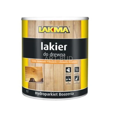 Wodorozcieńczalny  akrylowy lakier HYDROPARKIET BOAZERIA półmat oraz połysk Lakma