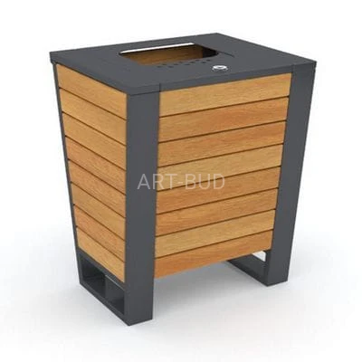 Kosz parkowy, miejski Novara, drewniano - stalowy, 0254 ( szt )