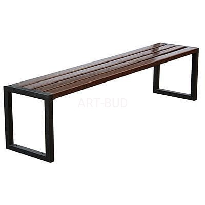 Ławka miejska Modern bez oparcia stalowo-drewniana długość 150 lub 180 cm MD