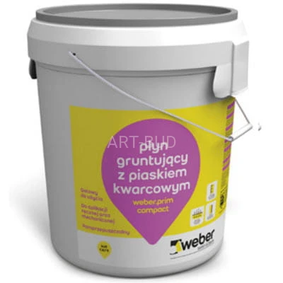 Preparat gruntujący z dodatkiem kruszyw kwarcowych weber.prim compact 