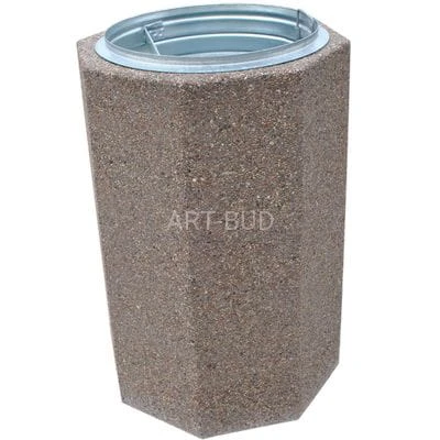 Betonowy kosz na śmieci  120 l kosze uliczne z wkładem metalowym ocynkowanym