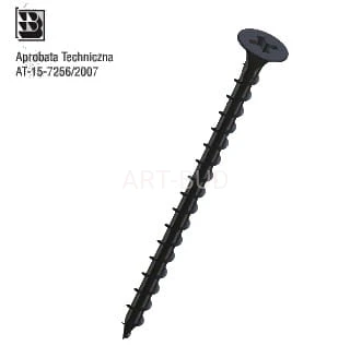 Wkręty typu gips-drewno KŚGD Średnica 3.5, 4.2 mm długość: 25, 35, 45, 55, 70, 90, 100 lub 120mm do płyt G-K z gwintem do drewna 