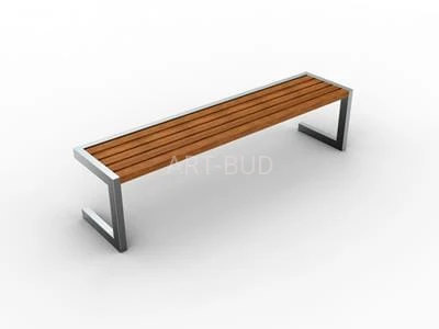 Ławka miejska długość 180 cm stal nierdzewna olcha