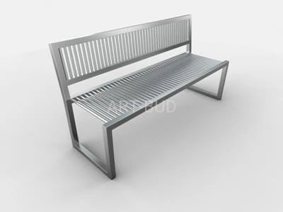 Ławka miejska parkowa z oparciem długość 160 cm stalowa LA.12.04 