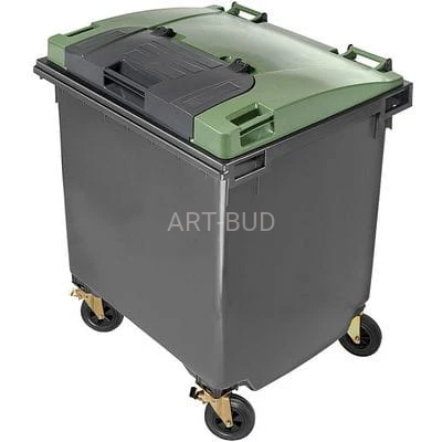 Pojemniki plastikowe pojemności 1100 L klapa w klapie 4-kołowe