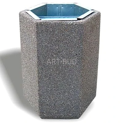 Kosz betonowy na śmieci pojemność z wkładem 50 l 