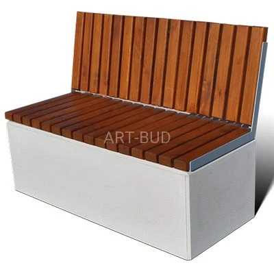 Ławka z betonu architektonicznego z oparciem 