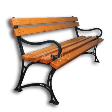 Ławka parkowa żeliwna Królewska z oparciem  150 cm