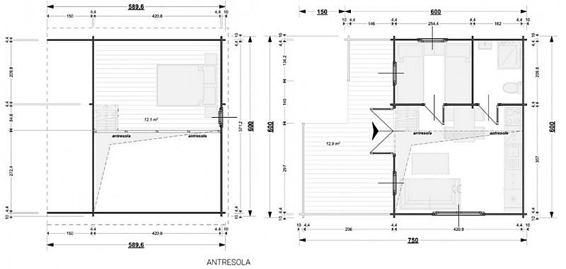  Drewniany domek letniskowy Weekend IV 25 + 13 m2