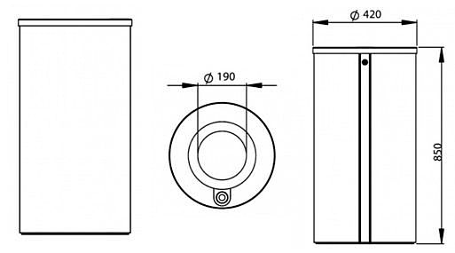 Pojemnik na odpadki wolnostojący pojedynczy ze stali nierdzewnej 60 L Campus SOLO