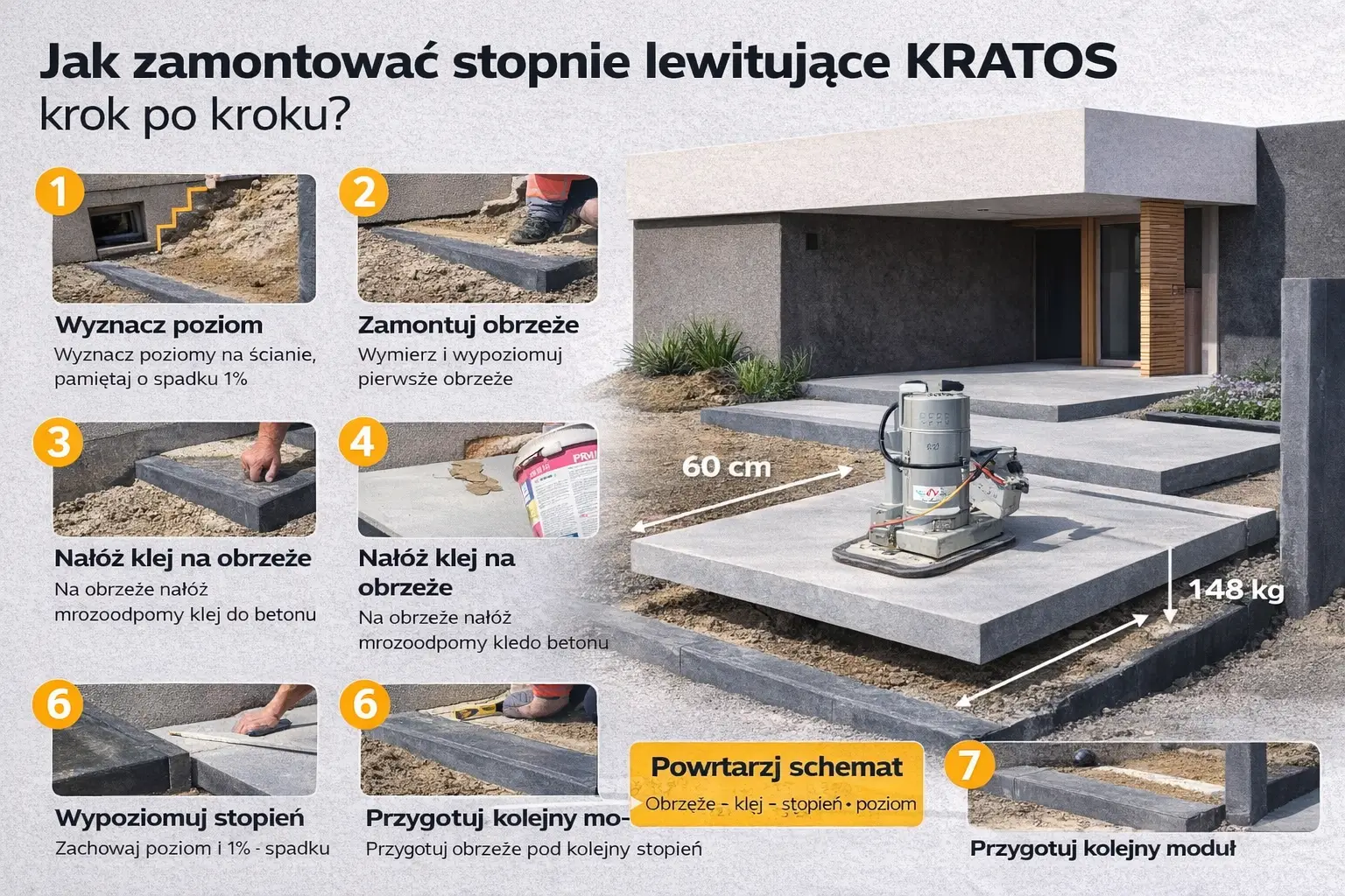 stopnie lewitujące montaż i cena