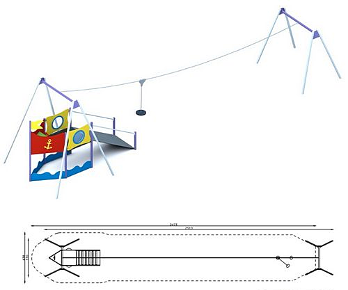 Zjazd linowy na plac zabaw ws-025 Statek