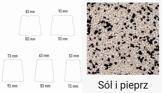 Kostka brukowa Atena grubość 6 cm kolor sól i pieprz płukana Gladio