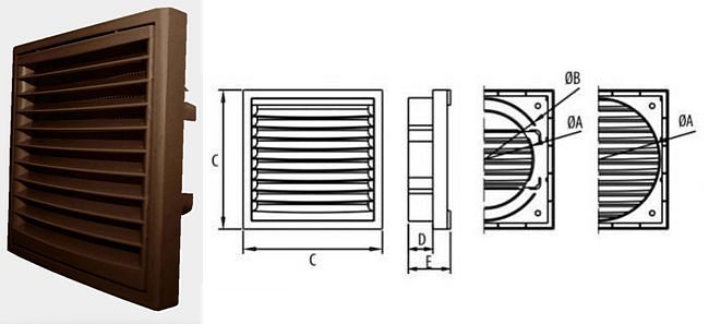 Kratka wentylacyjna KR 100/125 Comfort 007-0318 brązowa Dospel