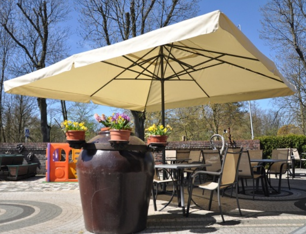 Parasol ogrodowy stalowy pokrycie poliestrowe kwadratowy 500 cm
