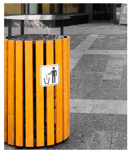 Kosz na śmieci miejski drewniano stalowy Miami