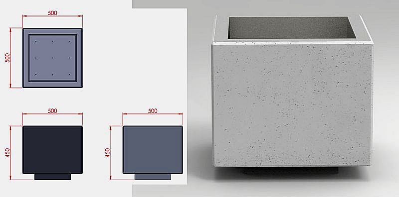 Kosz uliczny z betonu architektonicznego Relax Deco