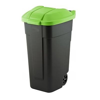 Pojemnik na odpady 110L czarny z zieloną pokrywą