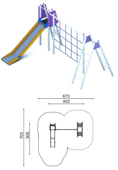 Zestaw zabawowy Seria City Basic ZT-007 Baloo  zjeżdżalnia