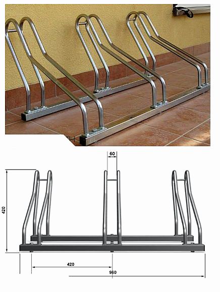 Stojak na rowery CROSS-3 ocynkowany na 3 stanowiska