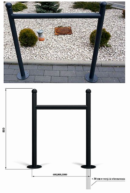 Stojak na rowery U retro stalowy ocynkowany i malowany