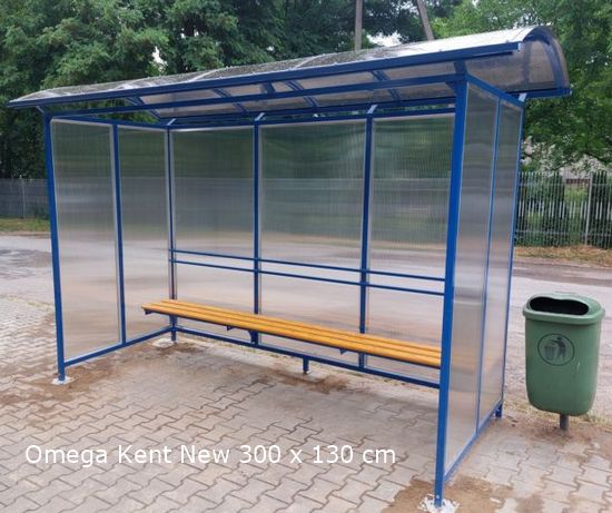 Wiata przystankowa stalowa kryta poliweglanem Omega Kent New