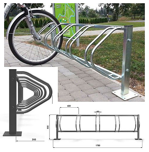 Stojak na rowery ECHO-5 PION stalowy ocynkowany 5 stanowisk