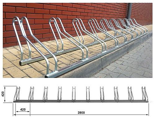 Stojak na rowery CROSS-10 stalowy ocynkowany na 10 rowerów