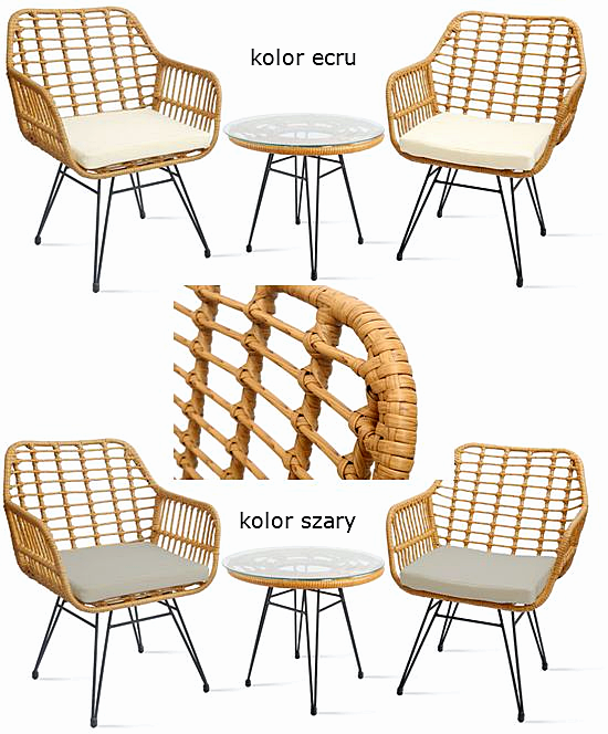 Słomkowy zestaw mebli MINI BOHO