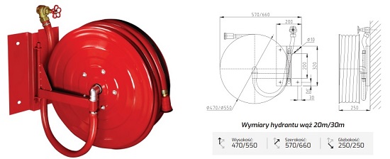 Hydrant wewnętrzny ekonomiczny DN25 bezszafkowy wychylny 