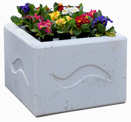 Donica betonowa kwadratowa 60x60x40 kod 283 z betonu architektonicznego
