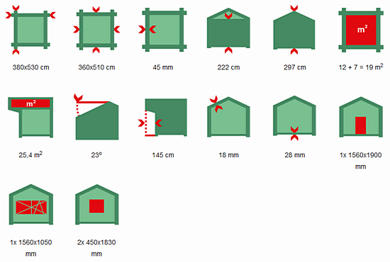 Drewniany domek letniskowy Igor I  12 + 5,2 m2