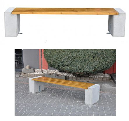 Ławka betonowa bez oparcia z betonu architektonicznego kod 407A