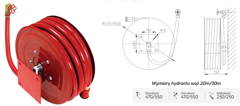 Hydrant wewnętrzny ekonomiczny DN25 bezszafkowy niewychylny H25-B-NW-20/30 