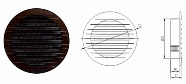 Kratka wentylacyjna KRO fi 100 Dospel COMFORT 007-0312 brązowa