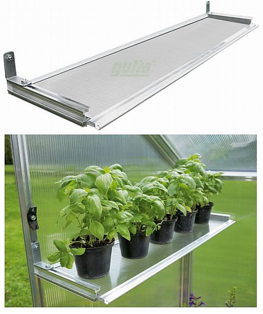 Półka do szklarni aluminiowa z wypełnieniem poliwęglanem Gutta 