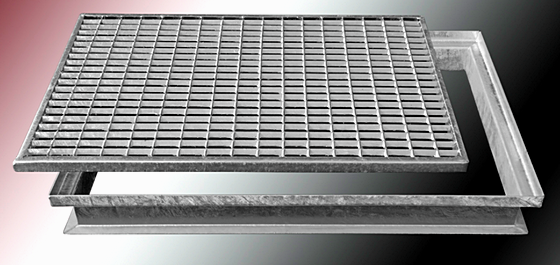 Wycieraczka zewnętrzna ruszt stalowy ocynkowany M1F 400x590 mm w fartuchu profilowanym Ferroplast  