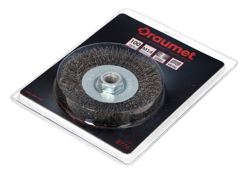 Szczotka tarczowa stalowa z gwintem M14 120 30 8777 Draumet