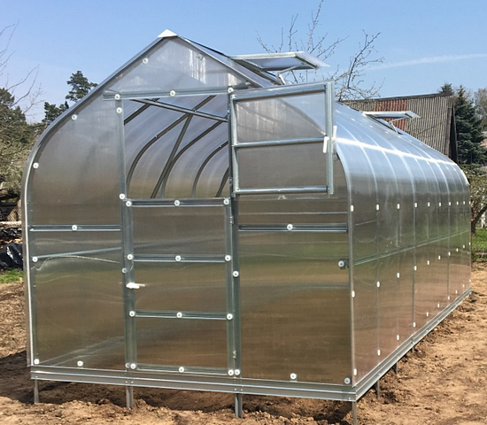 Szklarnia ogrodowa stalowa ocynkowana CLASSICS STANDART 20 - 2,5x8m z podkładem i powłoką poliwęglanową 4mm lub 6 mm