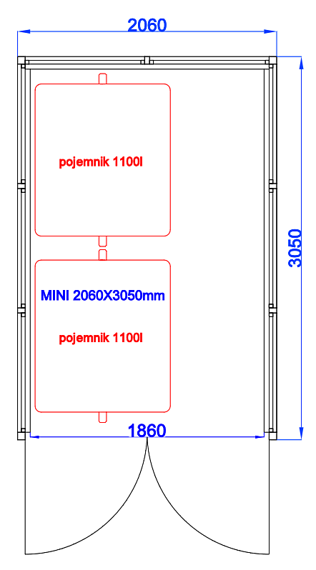 Wiaty śmietnikowe stalowe zadaszone model Z1 