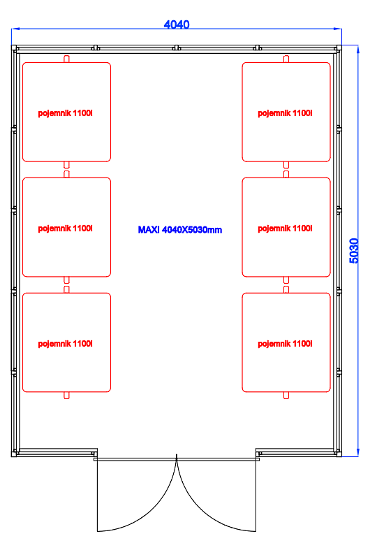 Wiata śmietnikowa stalowa zadaszona 