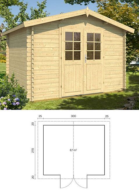 Drewniany domek ogrodowy Britta B 8,1 m2