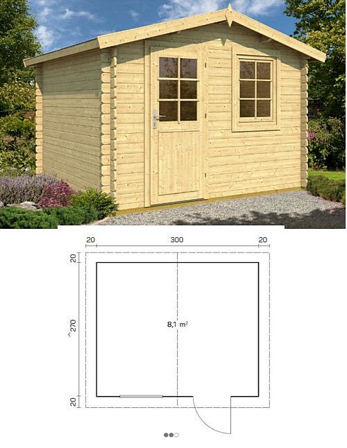 Drewniany domek ogrodowy Caroline B 8,1 m2