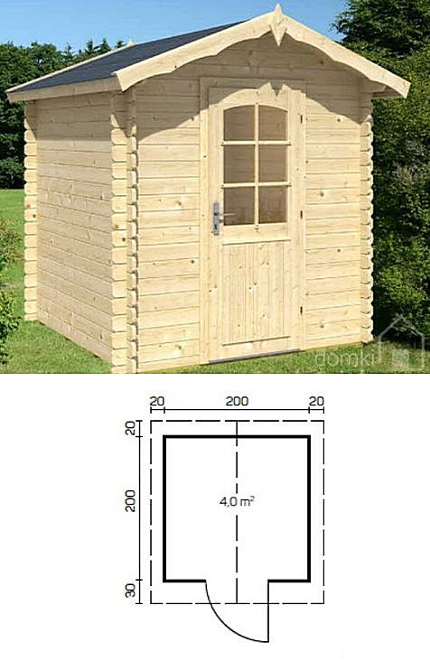 Drewniany domek narzędziowy Tina A 4 m2
