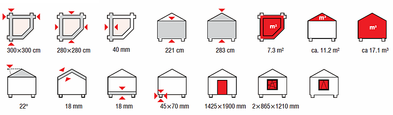 Drewniany domek narzędziowy Tina A 4 m2