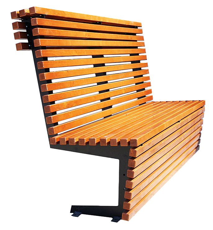 Ławka stalowo drewniana CREATIVE z oparciem