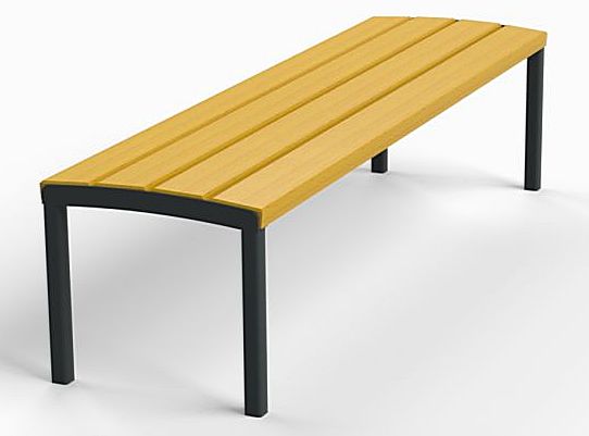 Ławka miejska stalowo drewniana SENTRA bez oparcia