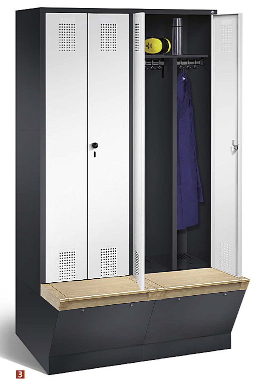 Szafy ubraniowe S 3000 Evolo 48 na podstawie ze schowkiem na buty kod 48056-20