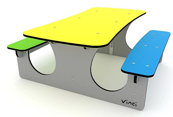 Ławka z siedziskami na plac zabaw seria PARK 0913